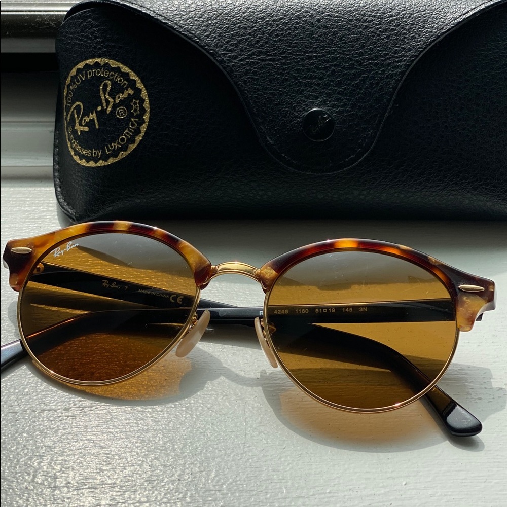 NWT Ray Ban Clubmaster Round Sunglasses